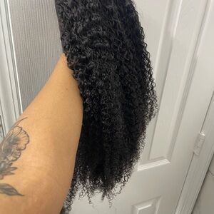 Curly human hair headband